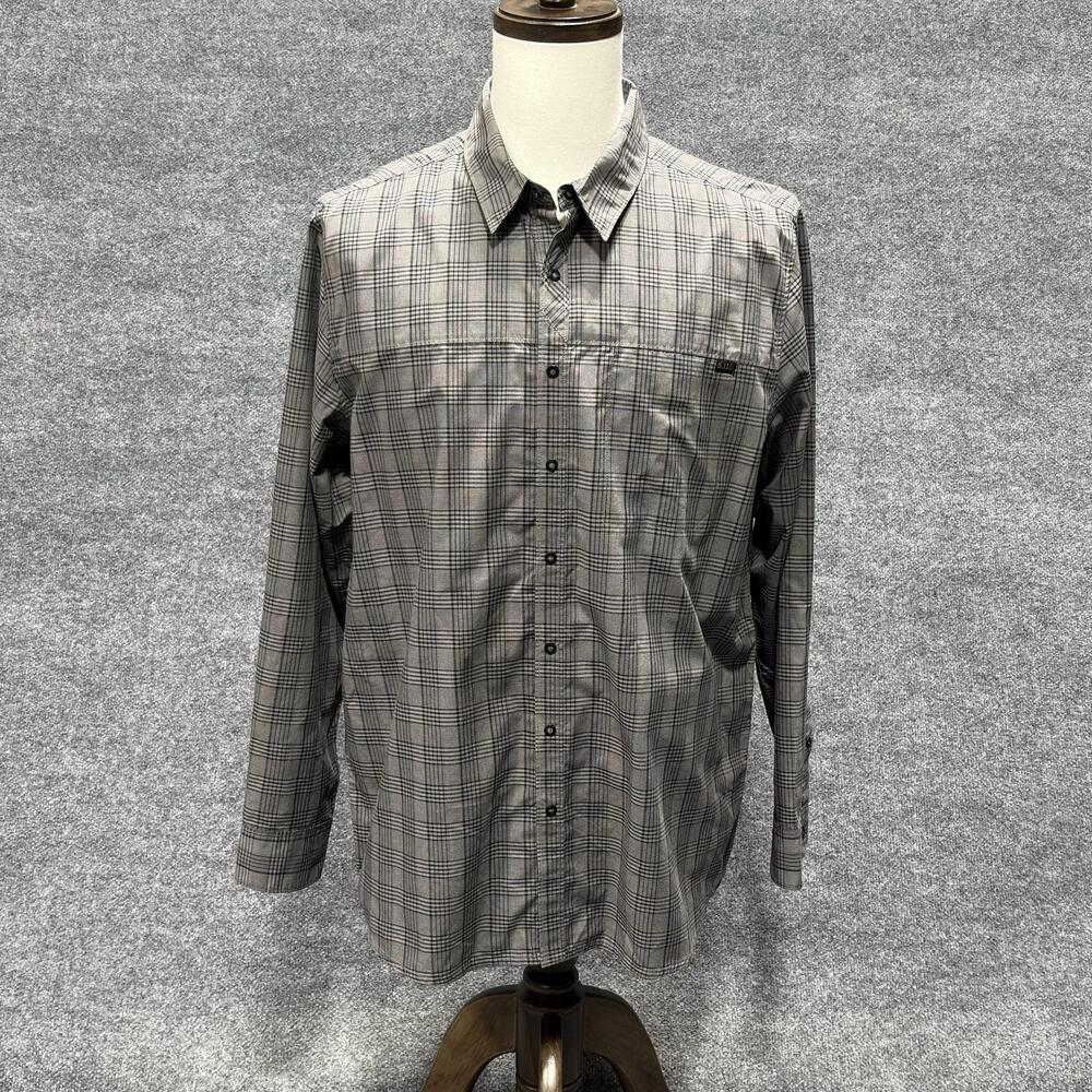 5.11 Tactical Shirt Mens Large Gray Plaid Long Sleeve Button Front Casual